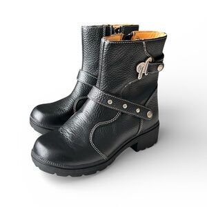 Milwaukee Motorcycle Clothing Co Delusion MVB237 Black Leather Moto Boots 8.5